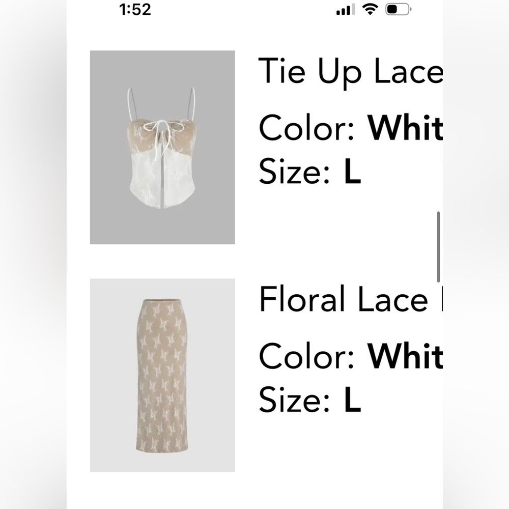 NWT Cider Lace Top & Skirt Set. Brand new I just do not need them anymore!